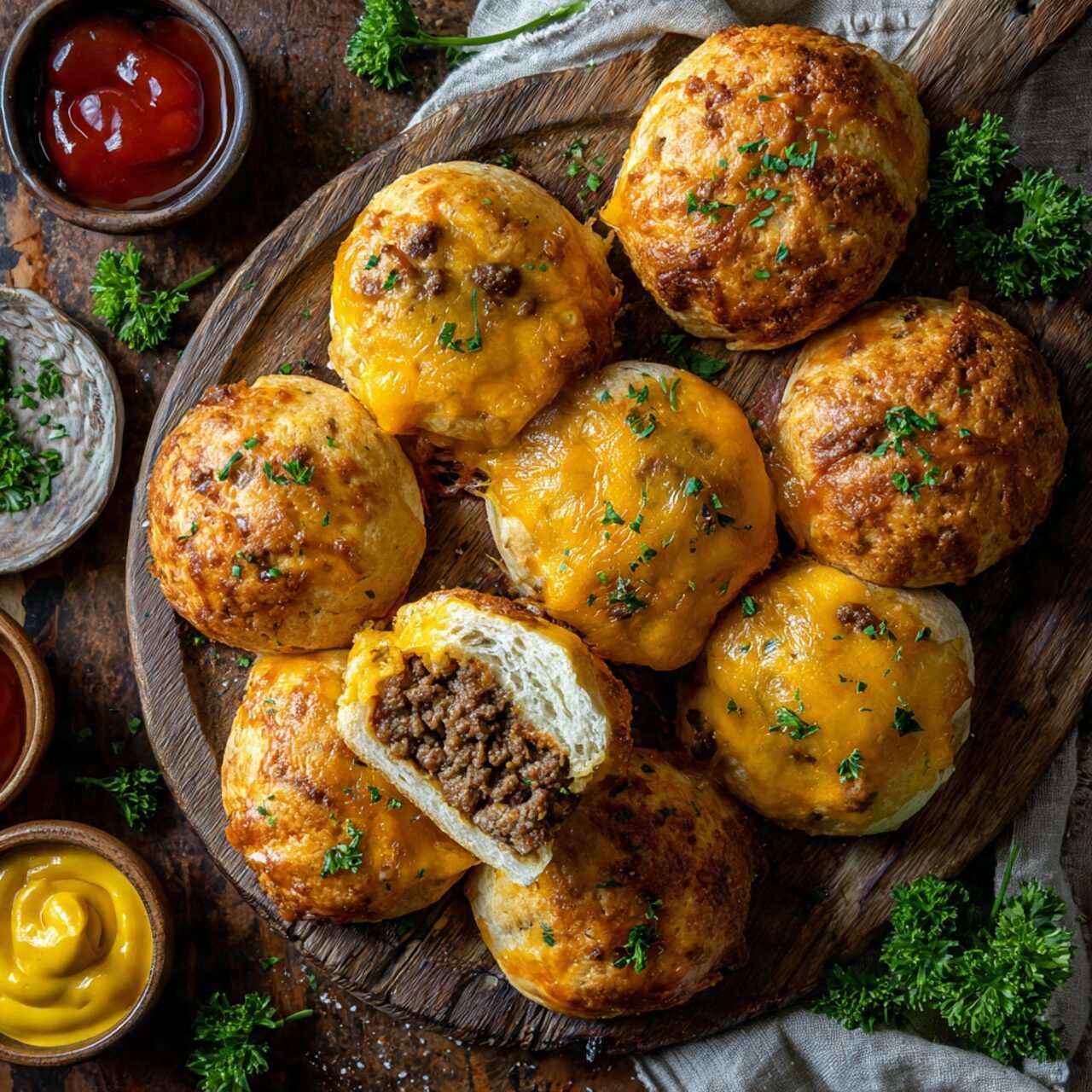 Garlic Parmesan Cheeseburger Bombs