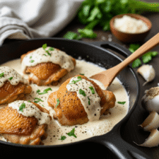 Creamy Garlic Chicken Thighs Recipe