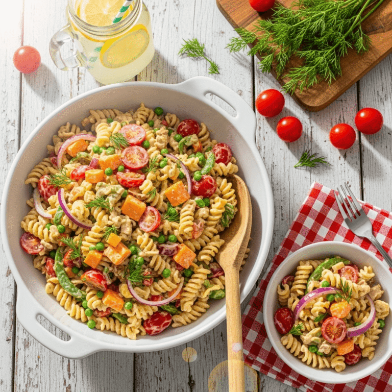 Creamy Pasta Salad Recipe – Perfect for Potlucks, BBQs & Summer Gatherings
