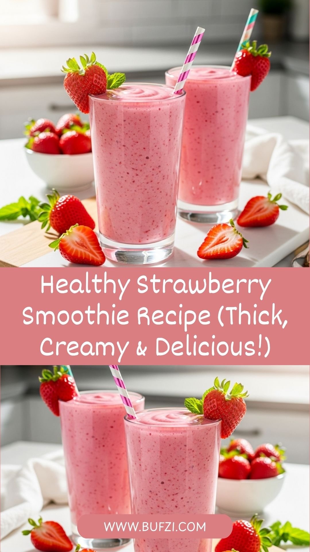 Healthy Strawberry Smoothie Recipe (Thick, Creamy & Delicious!)